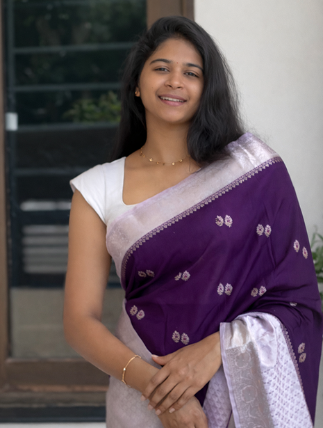 Silk Cotton Saree (Purple)